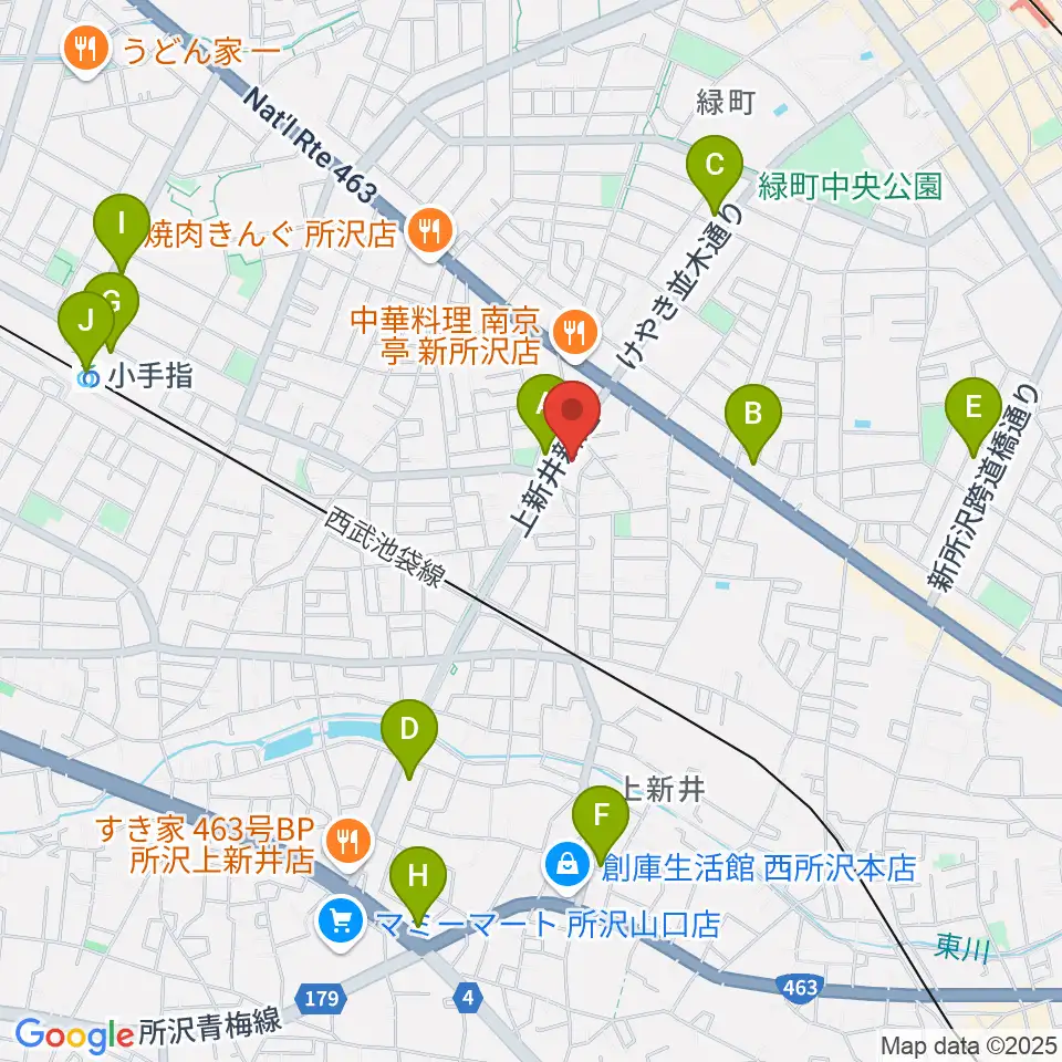 ユニスタイル小手指 ヤマハミュージック周辺のコンビニエンスストア一覧地図