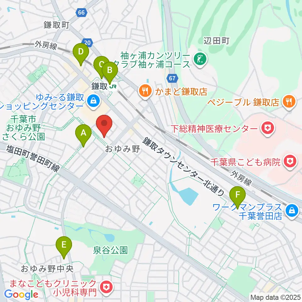 ユニスタイル鎌取 ヤマハミュージック周辺のコンビニエンスストア一覧地図