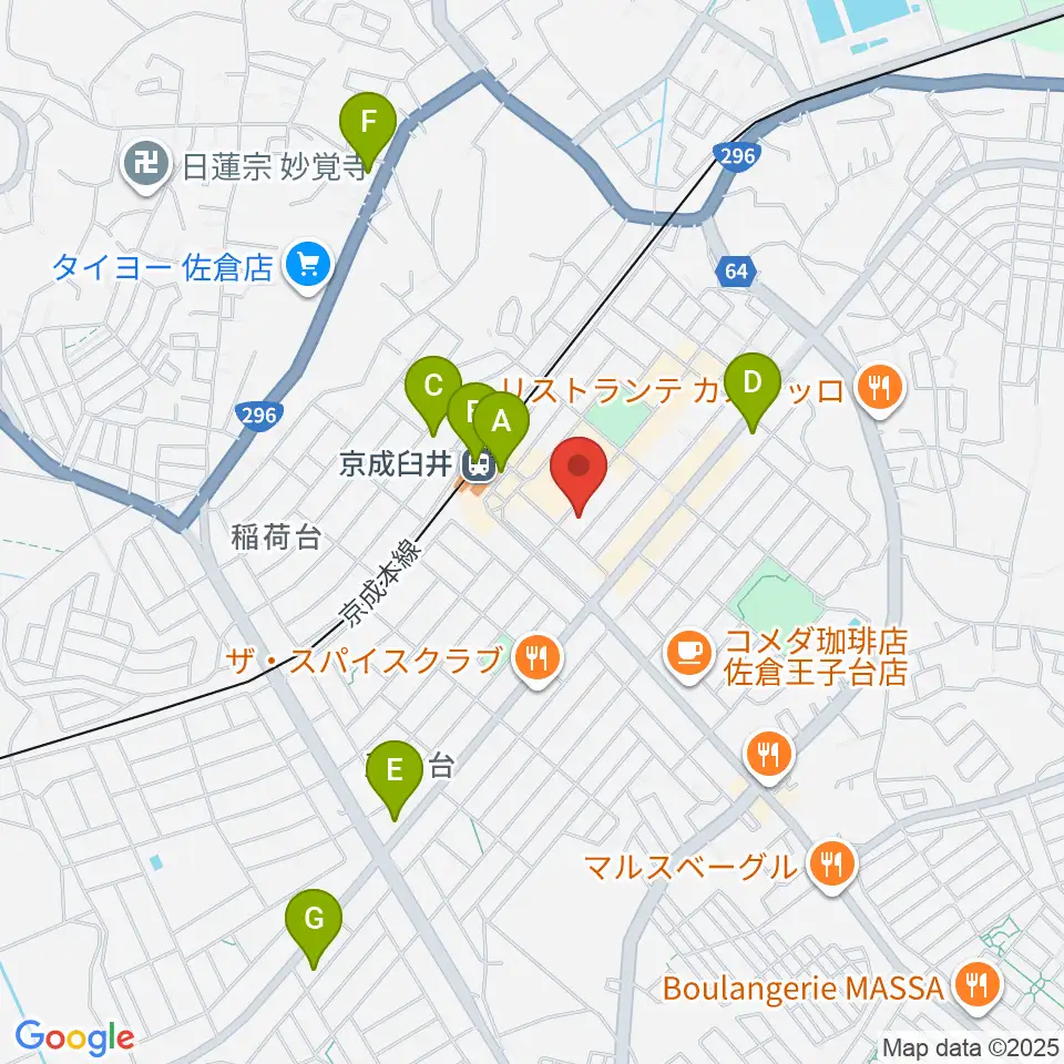 伊藤楽器 臼井センター周辺のコンビニエンスストア一覧地図