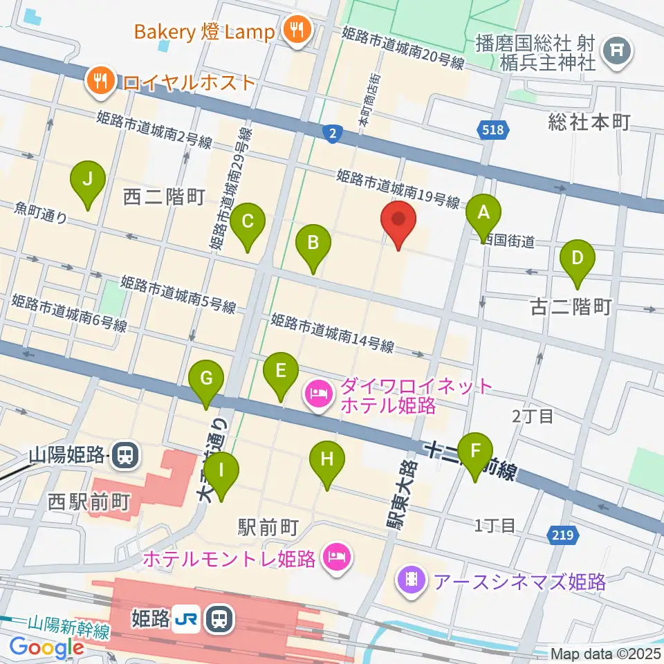 文化堂 姫路本店周辺のコンビニエンスストア一覧地図