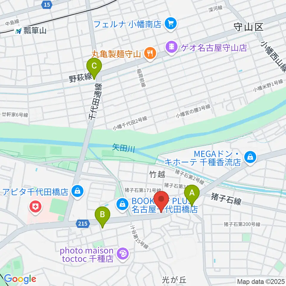 ギターショップ デュース周辺のコンビニエンスストア一覧地図
