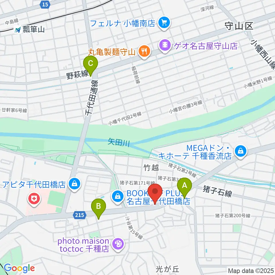 ギターショップ デュース周辺のコンビニエンスストア一覧地図