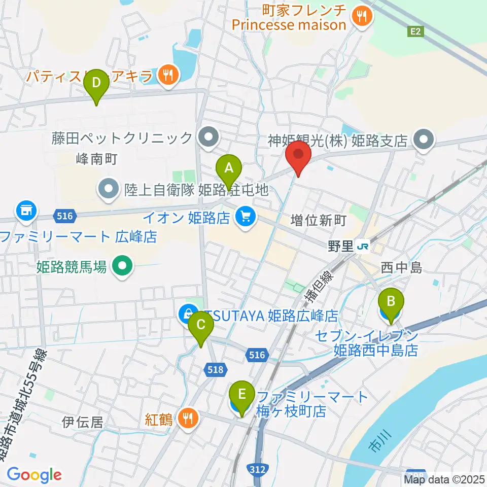 文化堂 北姫路センター周辺のコンビニエンスストア一覧地図