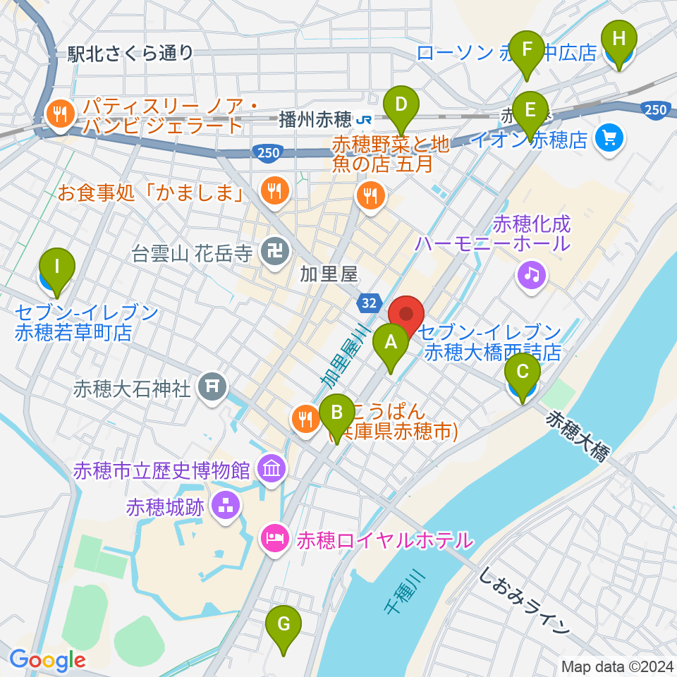 文化堂 赤穂センター周辺のコンビニエンスストア一覧地図