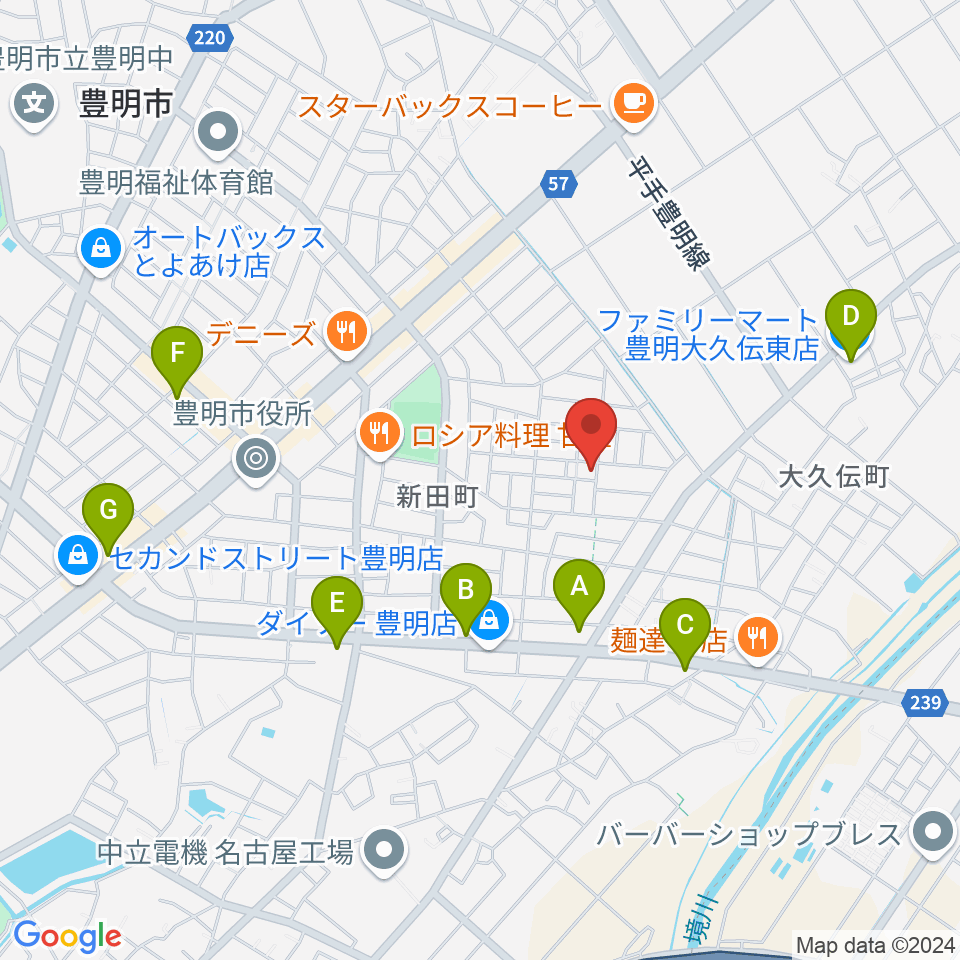 ミズノ弦楽器周辺のコンビニエンスストア一覧地図