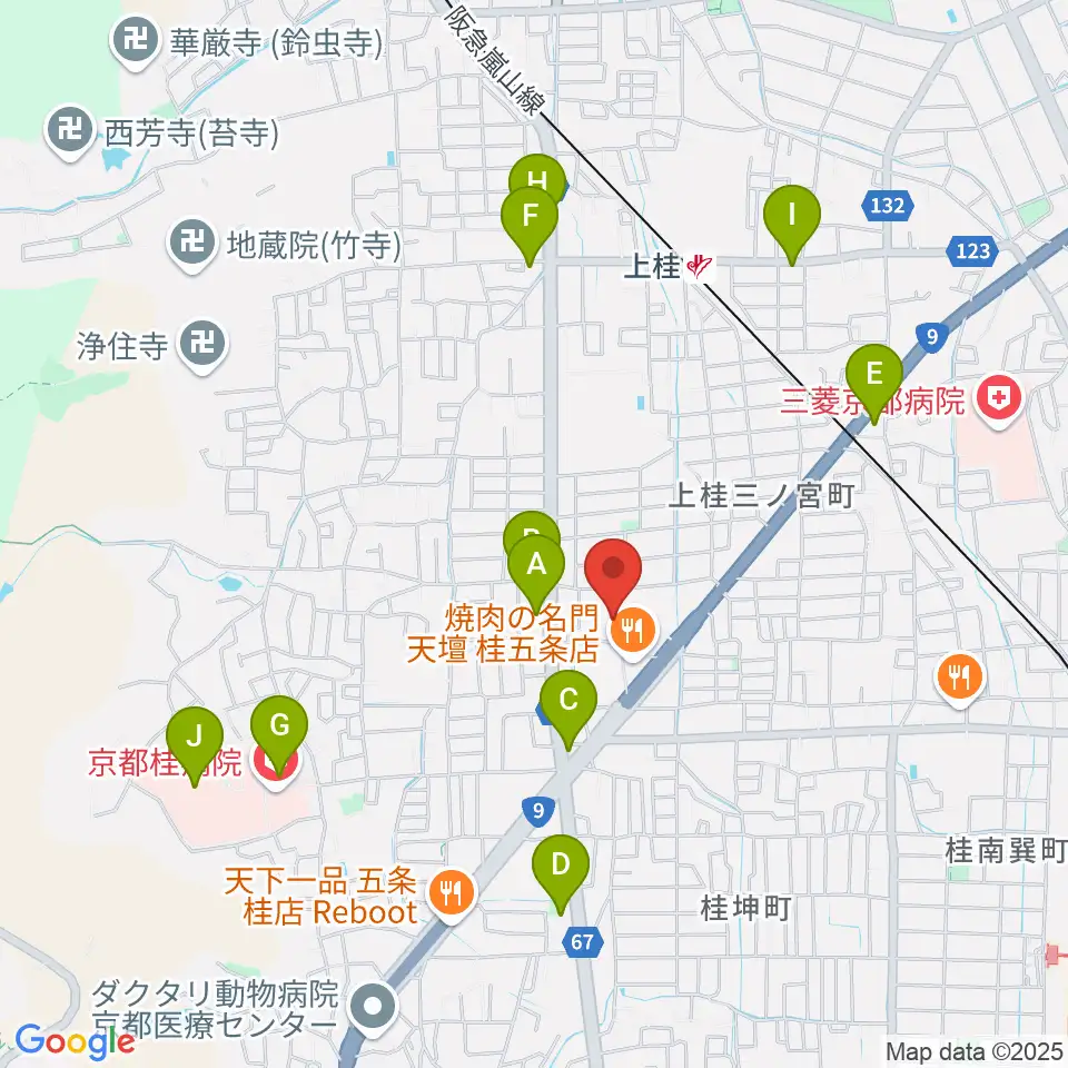 京都市西文化会館ウエスティ周辺のコンビニエンスストア一覧地図