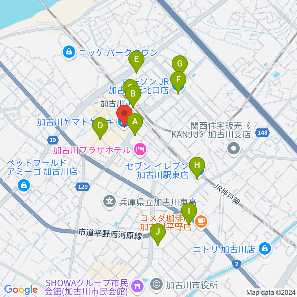 いぬい楽器周辺のコンビニエンスストア一覧地図