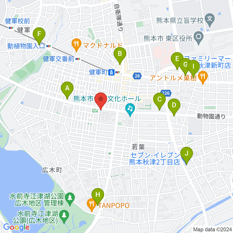 カンタービレホール周辺のコンビニエンスストア一覧地図