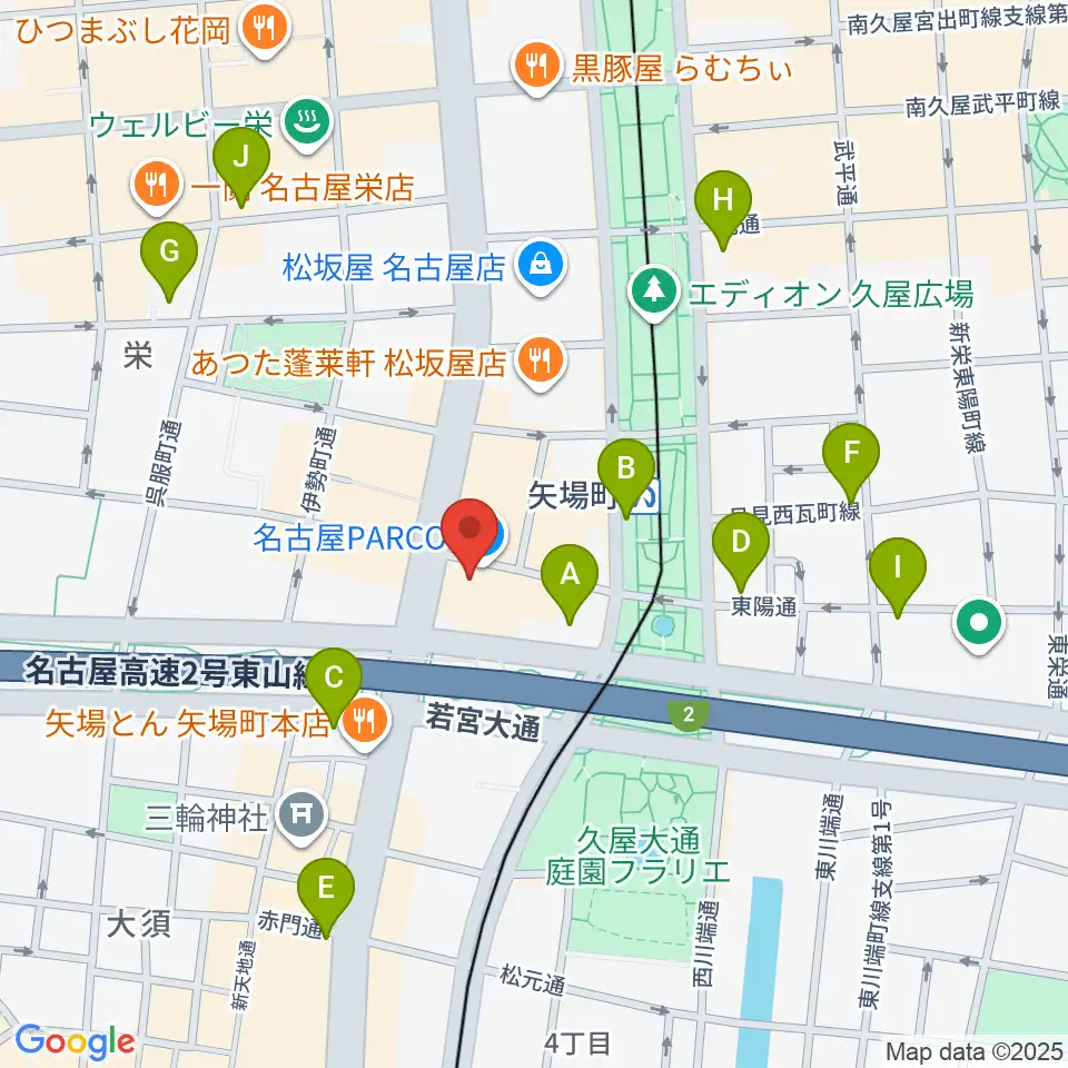 島村楽器 名古屋パルコ店 周辺のコンビニエンスストア一覧地図