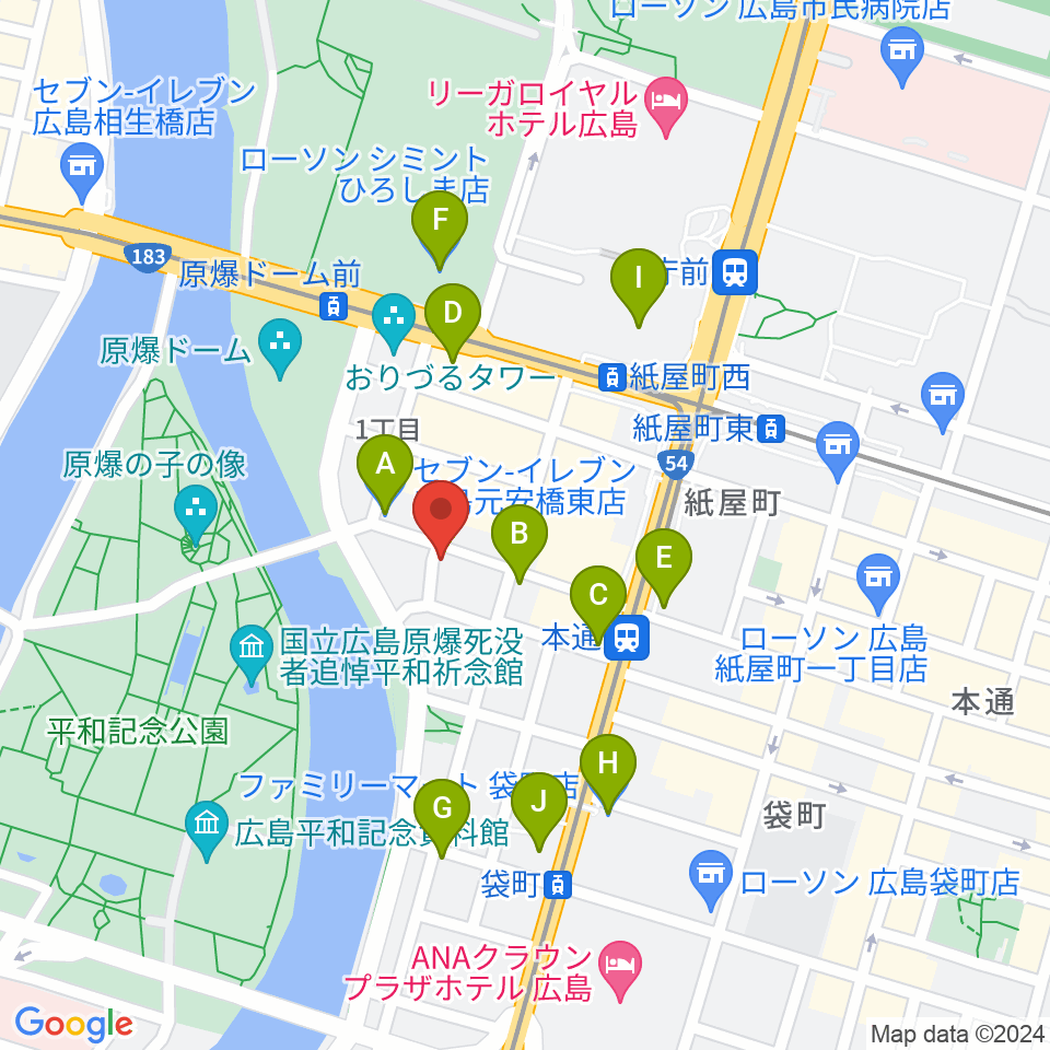 木定楽器店周辺のコンビニエンスストア一覧地図