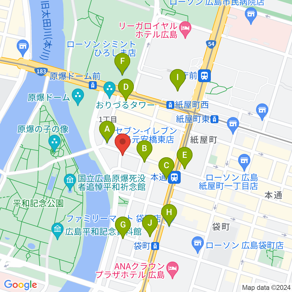 木定楽器店周辺のコンビニエンスストア一覧地図