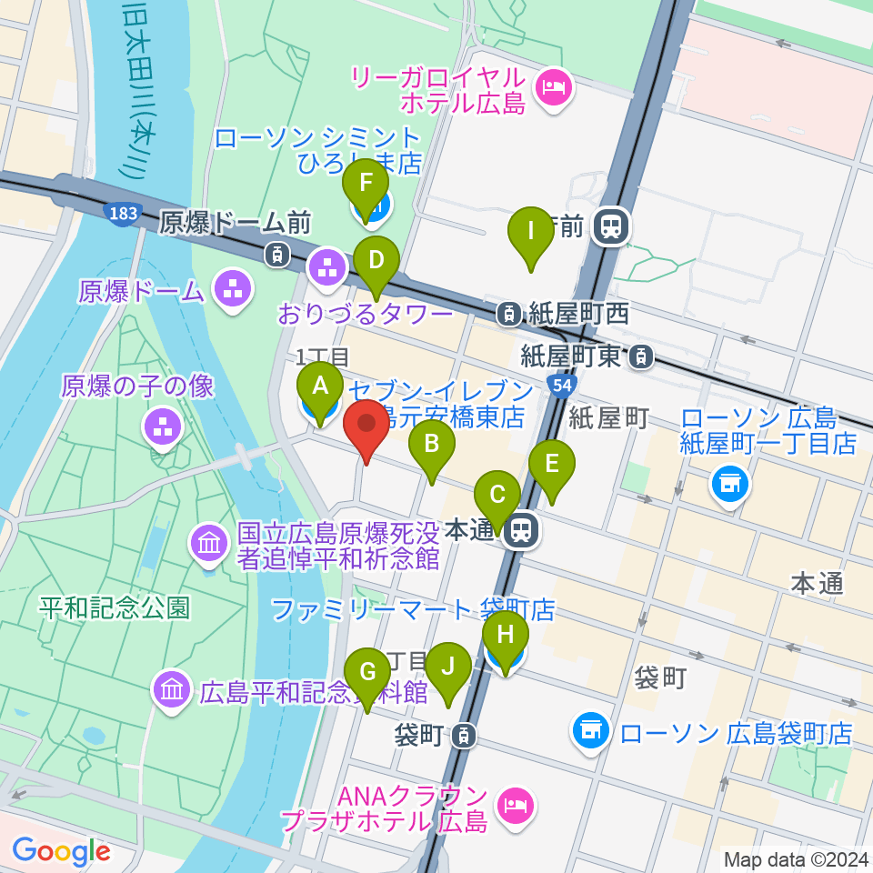 木定楽器店周辺のコンビニエンスストア一覧地図