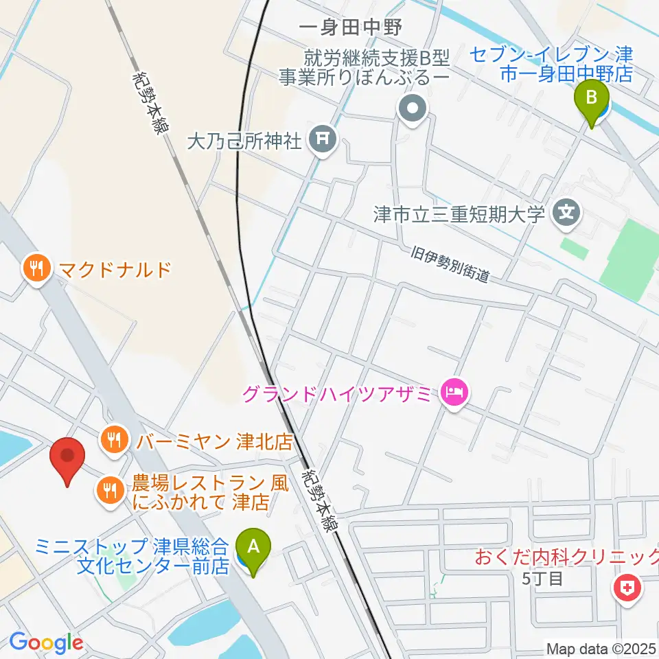 村井楽器 山の手センター周辺のコンビニエンスストア一覧地図