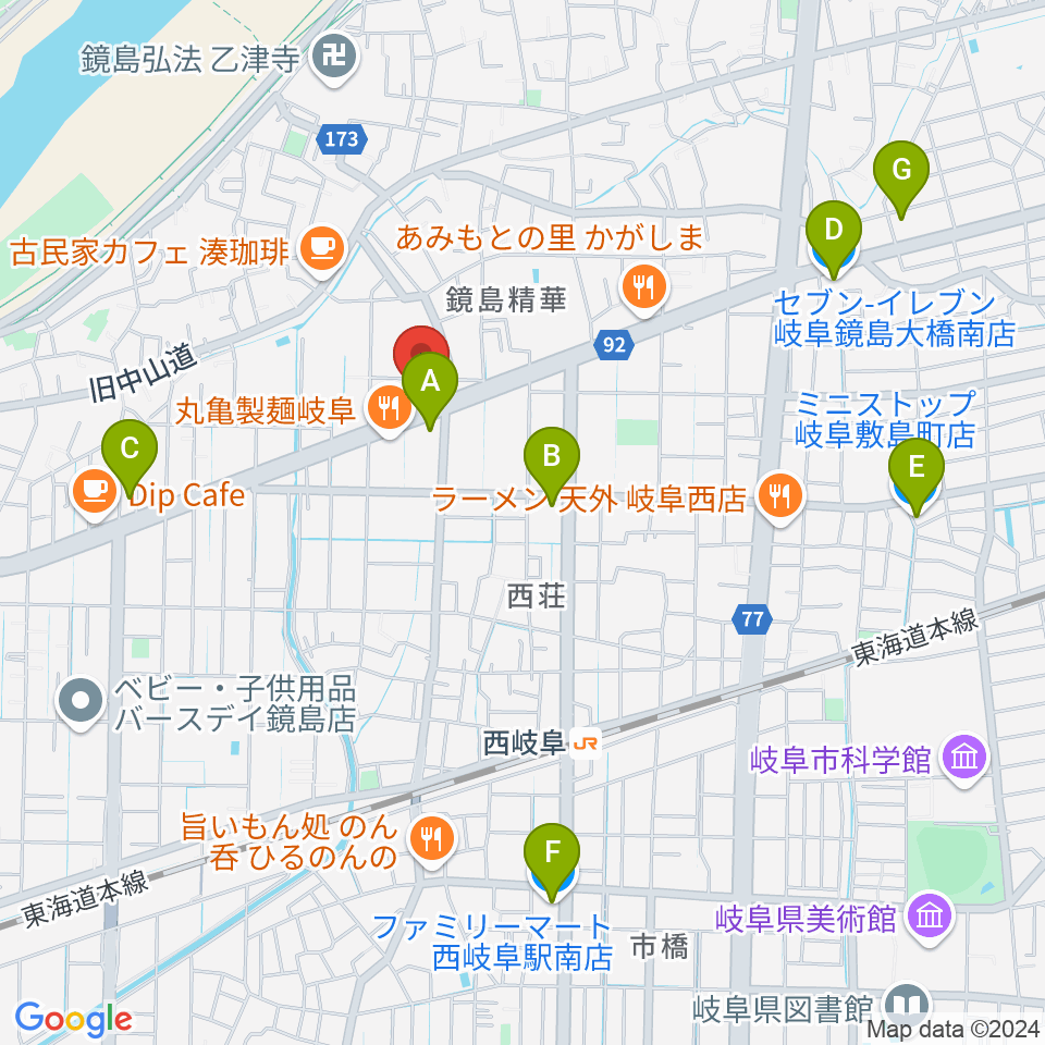 ミュージックハウスフレンズ周辺のコンビニエンスストア一覧地図