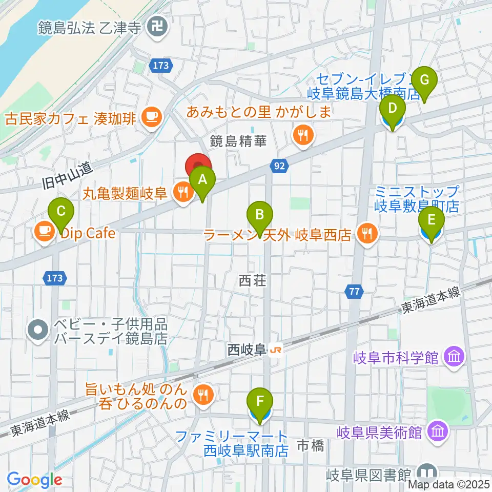 ミュージックハウスフレンズ周辺のコンビニエンスストア一覧地図