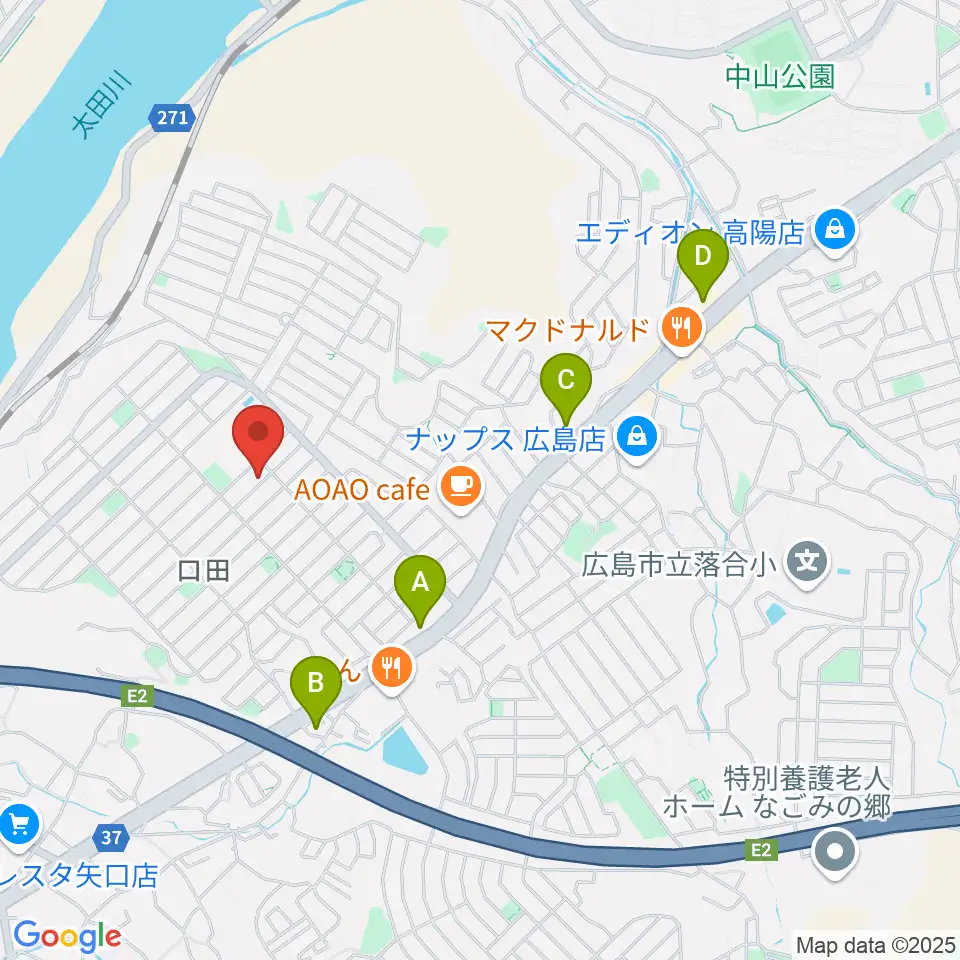 ミュージックウィング広島音楽教室周辺のコンビニエンスストア一覧地図