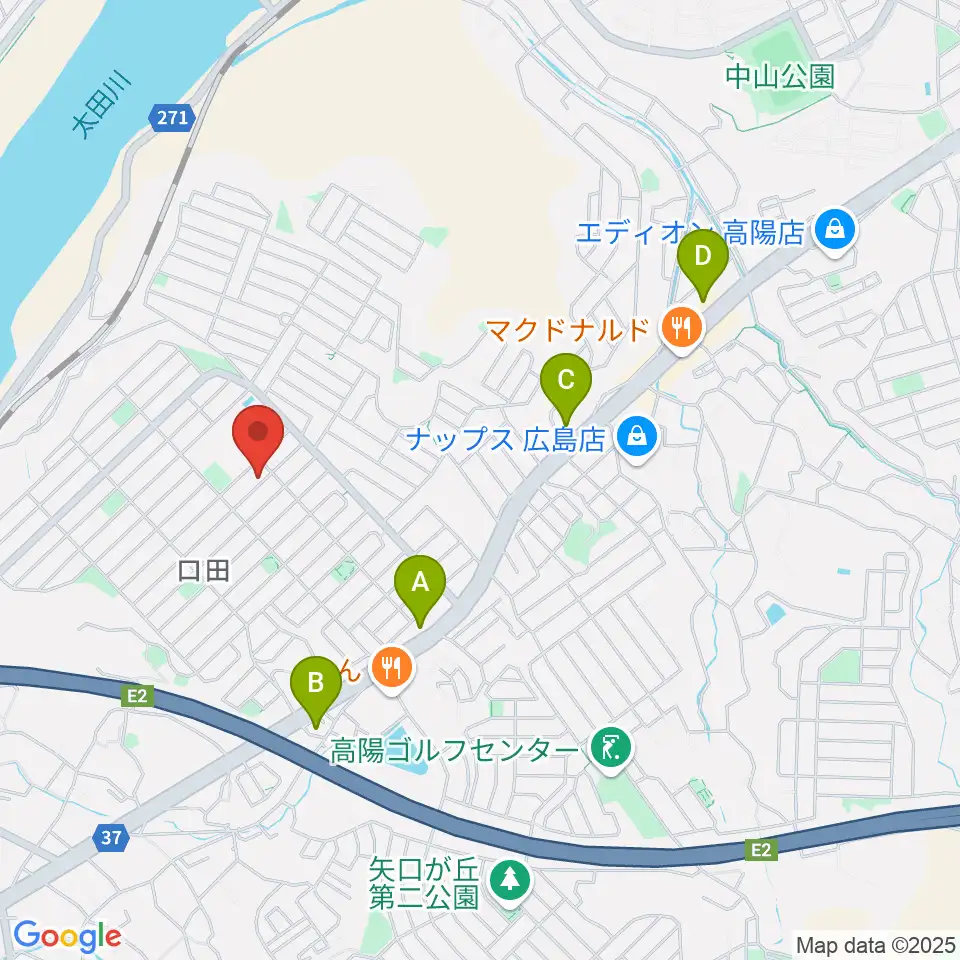 ミュージックウィング広島音楽教室周辺のコンビニエンスストア一覧地図