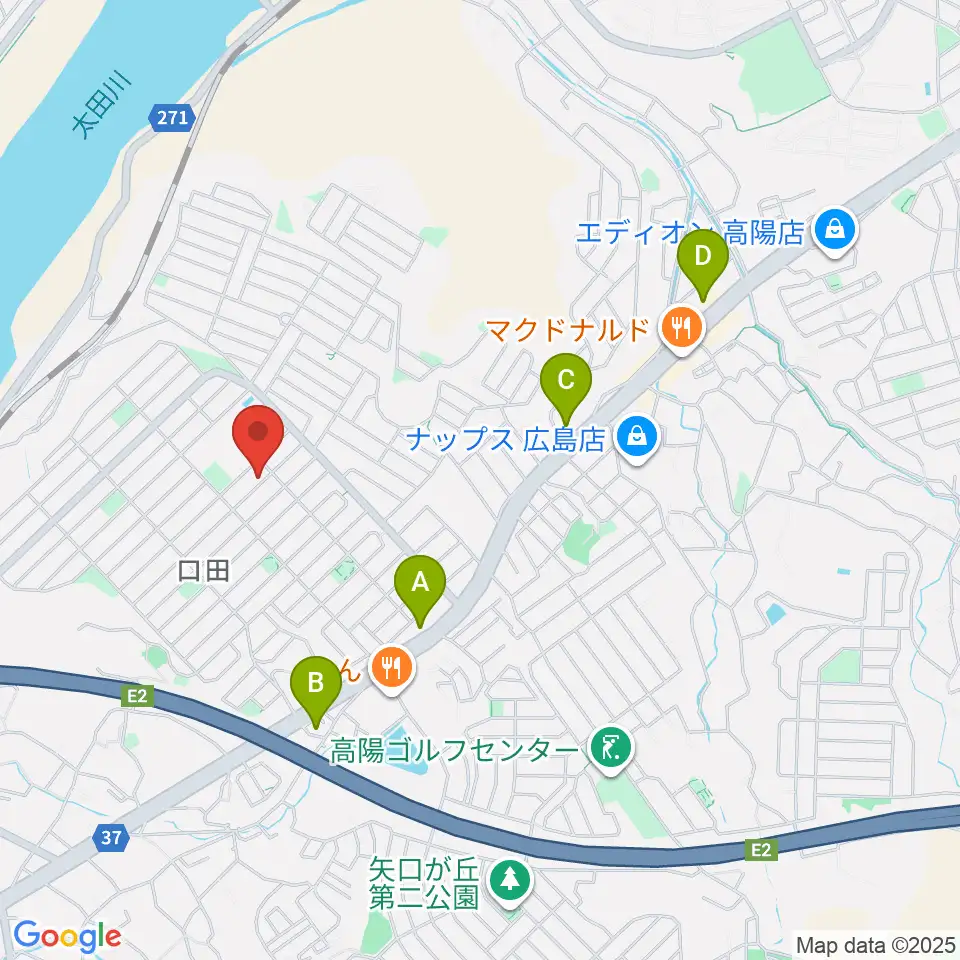 ミュージックウィング広島音楽教室周辺のコンビニエンスストア一覧地図