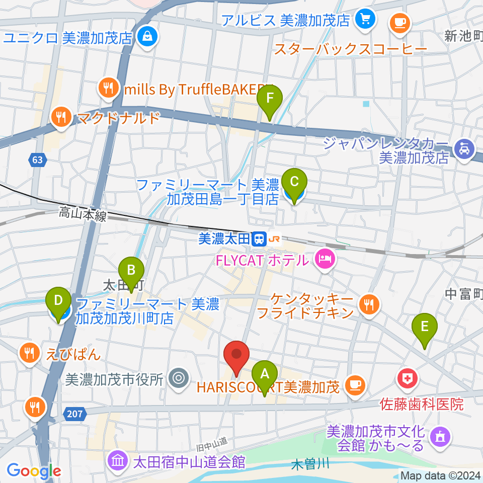 加茂ブラザーミュージックセンター周辺のコンビニエンスストア一覧地図