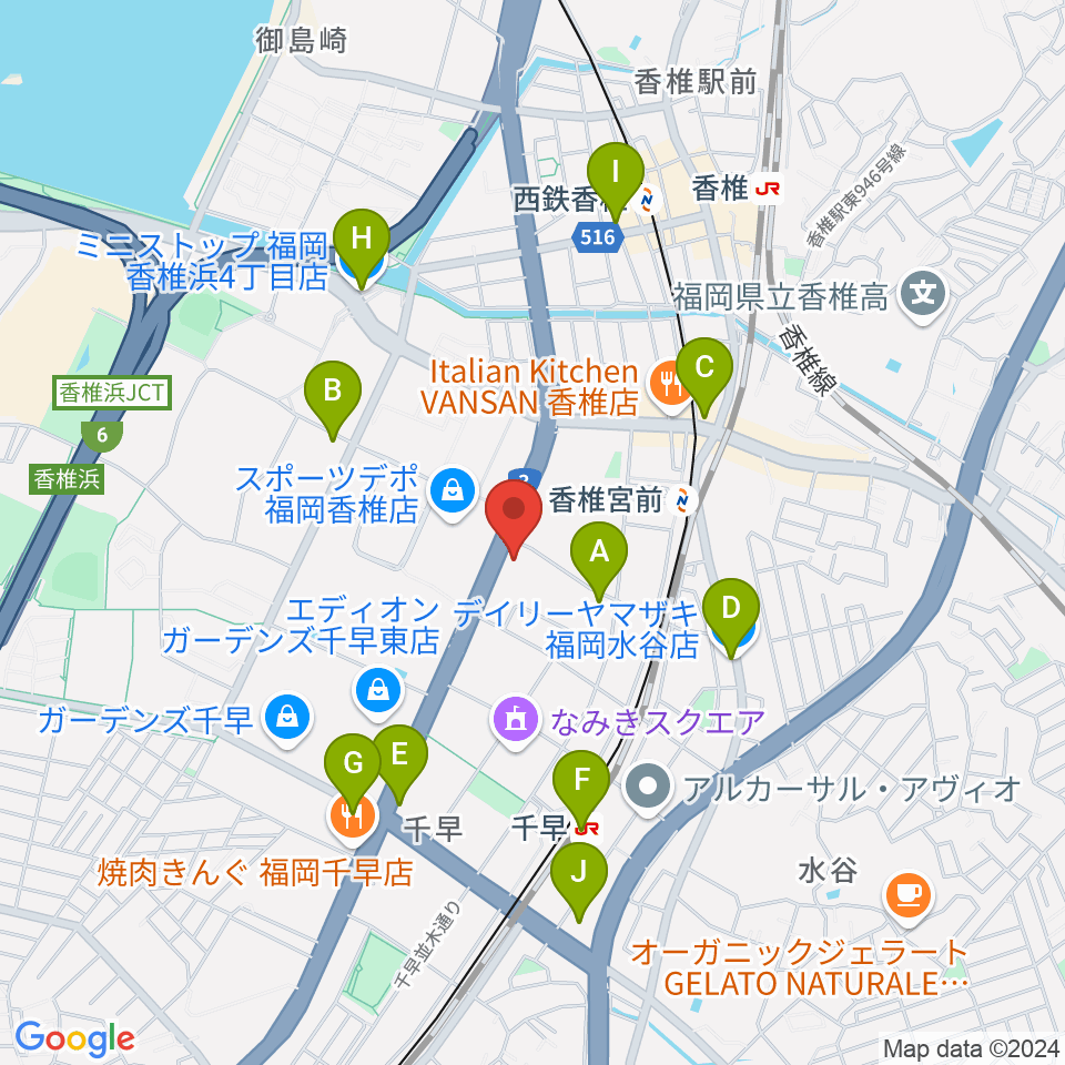 ミュージックメイト福岡周辺のコンビニエンスストア一覧地図