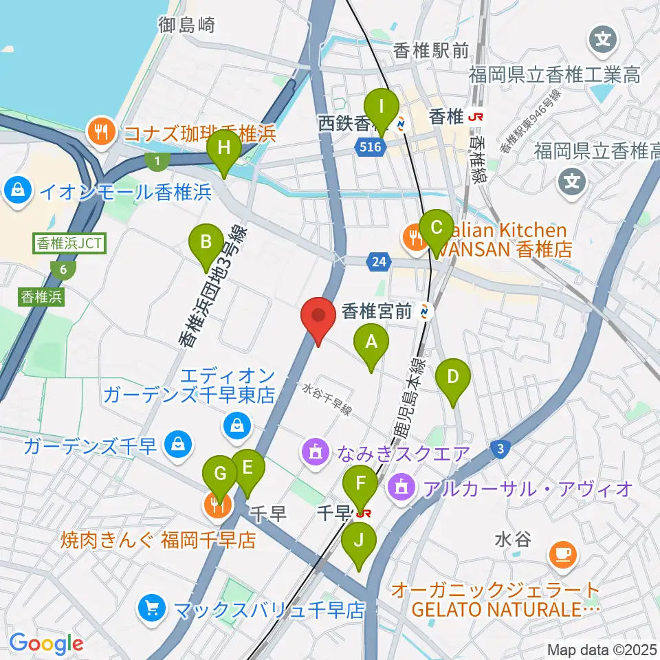 ミュージックメイト福岡周辺のコンビニエンスストア一覧地図