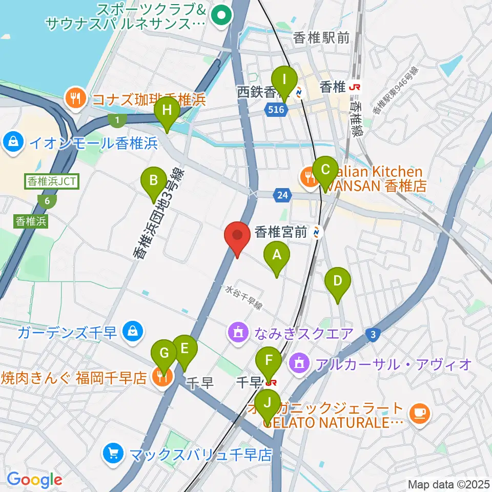ミュージックメイト福岡周辺のコンビニエンスストア一覧地図