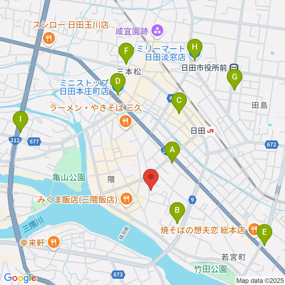 シミズ楽器 音楽教室周辺のコンビニエンスストア一覧地図