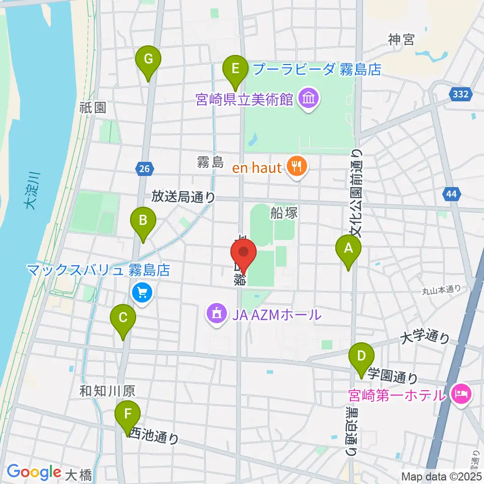 宮崎ピアノ技術センター周辺のコンビニエンスストア一覧地図