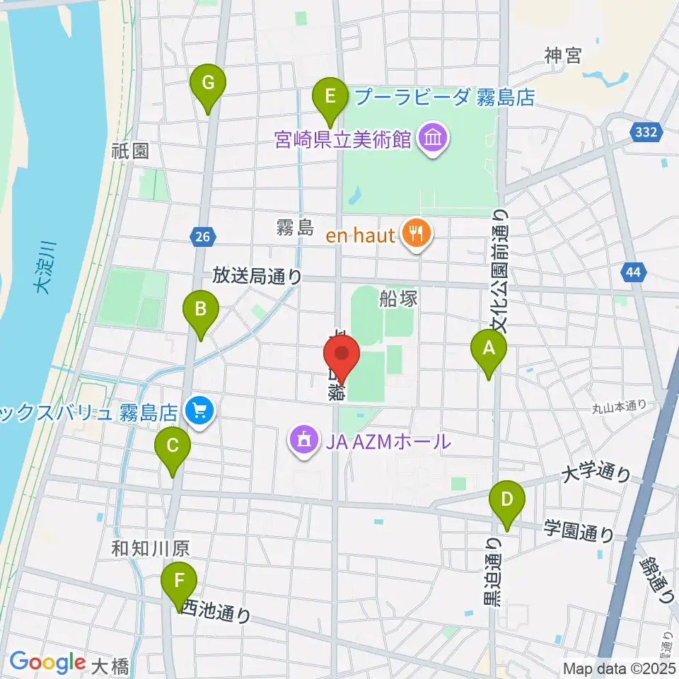 宮崎ピアノ技術センター周辺のコンビニエンスストア一覧地図