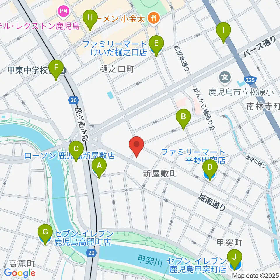 鹿児島音楽教室周辺のコンビニエンスストア一覧地図