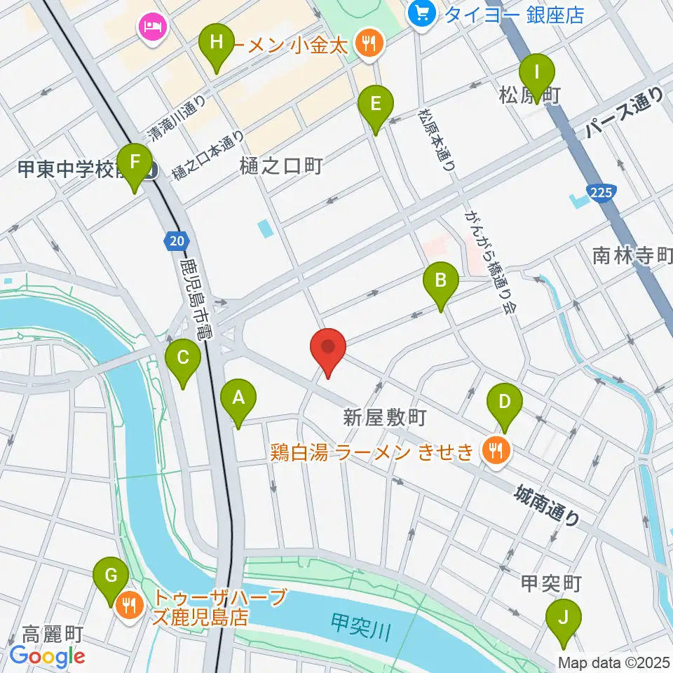 鹿児島音楽教室周辺のコンビニエンスストア一覧地図