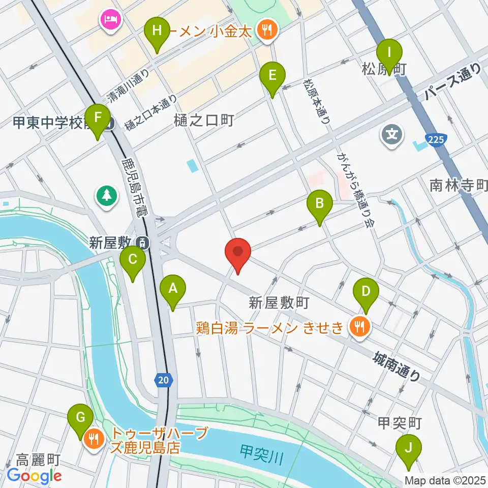 鹿児島音楽教室周辺のコンビニエンスストア一覧地図