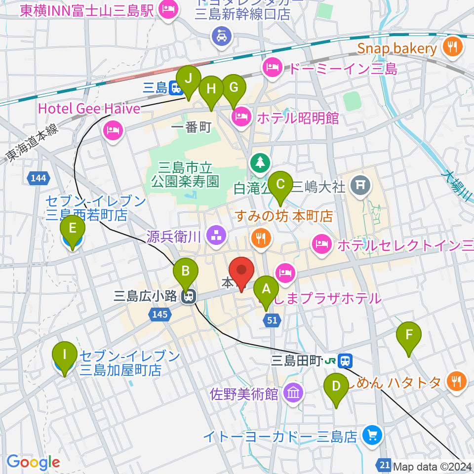 やまがた楽器店周辺のコンビニエンスストア一覧地図