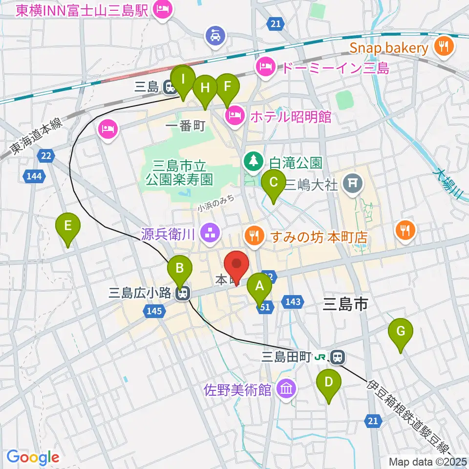 やまがた楽器店周辺のコンビニエンスストア一覧地図