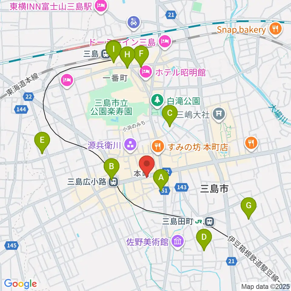 やまがた楽器店周辺のコンビニエンスストア一覧地図
