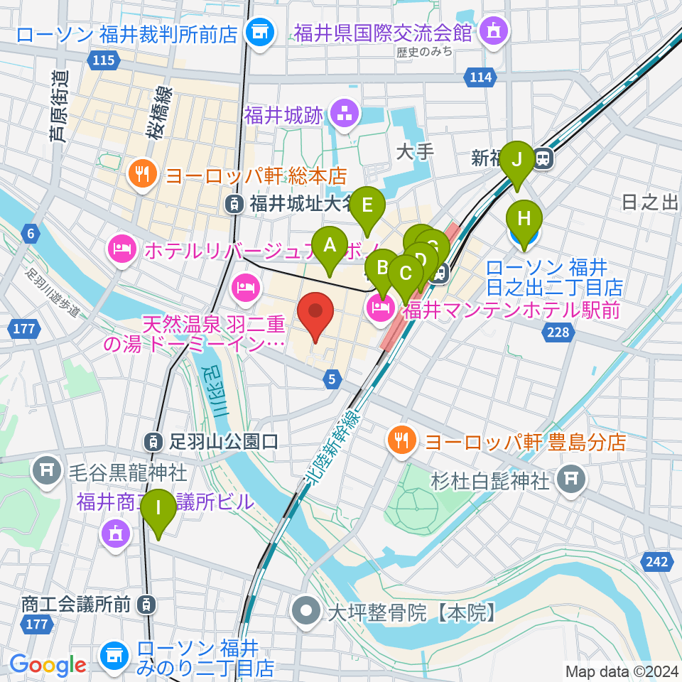 スズキ・メソード福井支部周辺のコンビニエンスストア一覧地図