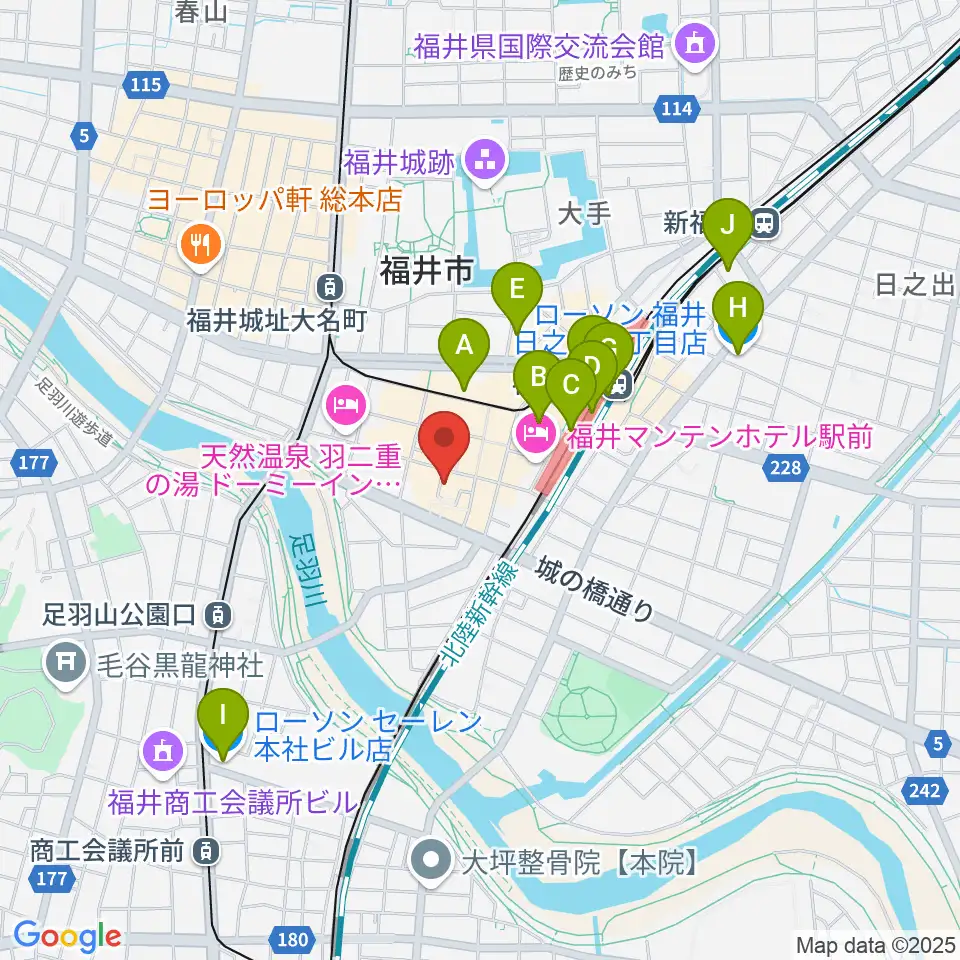 スズキ・メソード福井支部周辺のコンビニエンスストア一覧地図