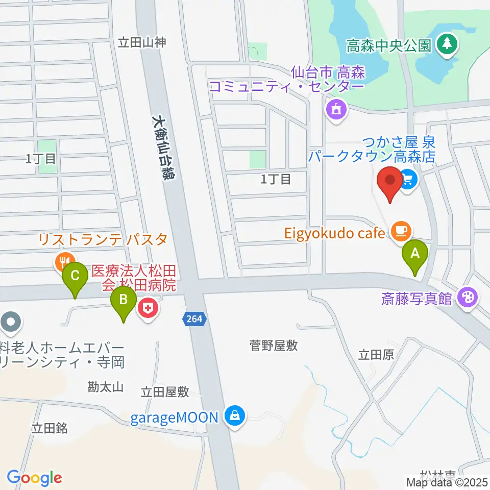 泉パークタウンセンター ヤマハミュージック周辺のコンビニエンスストア一覧地図