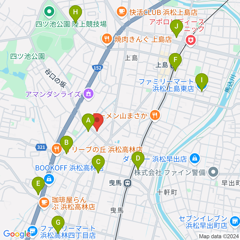 ハーモニカの昭和楽器製造周辺のコンビニエンスストア一覧地図