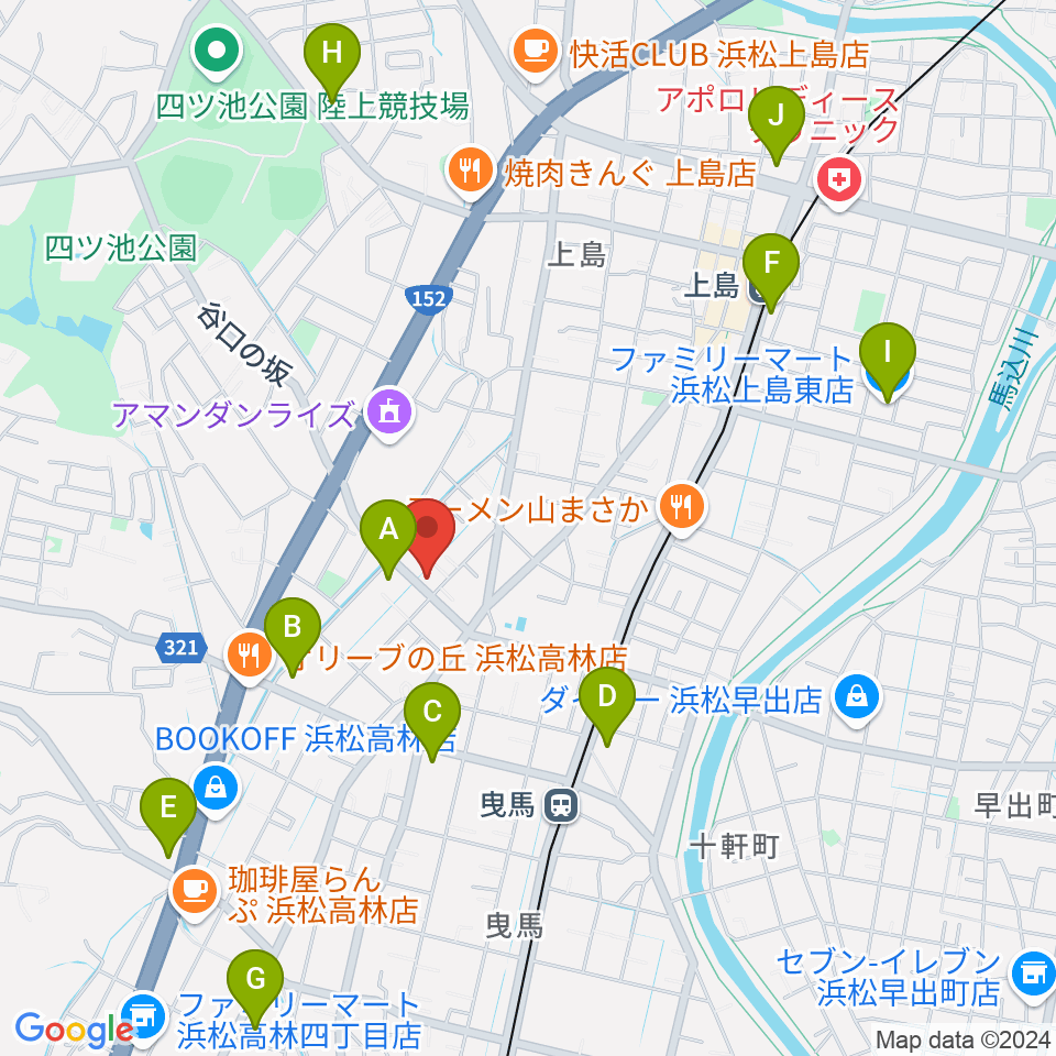 ハーモニカの昭和楽器製造周辺のコンビニエンスストア一覧地図