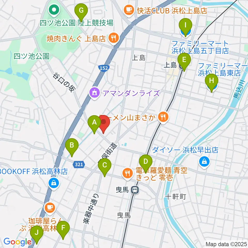 ハーモニカの昭和楽器製造周辺のコンビニエンスストア一覧地図