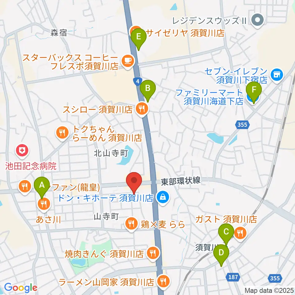 須賀川西教室 ヤマハミュージック周辺のコンビニエンスストア一覧地図