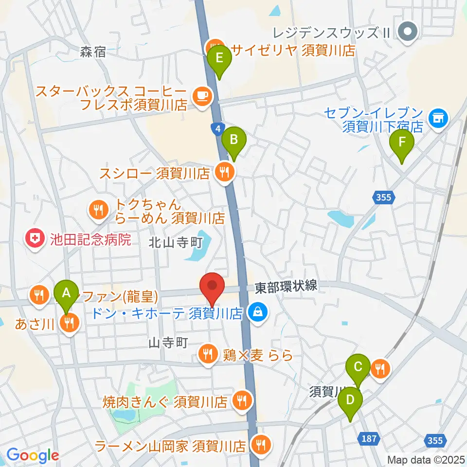 須賀川西教室 ヤマハミュージック周辺のコンビニエンスストア一覧地図