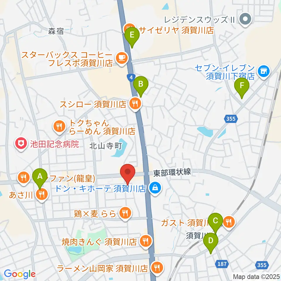 須賀川西教室 ヤマハミュージック周辺のコンビニエンスストア一覧地図