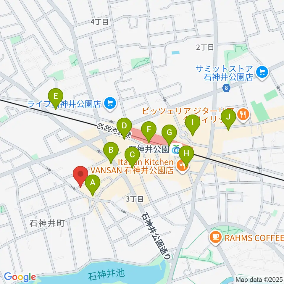 ドットスポットスタジオ周辺のコンビニエンスストア一覧地図