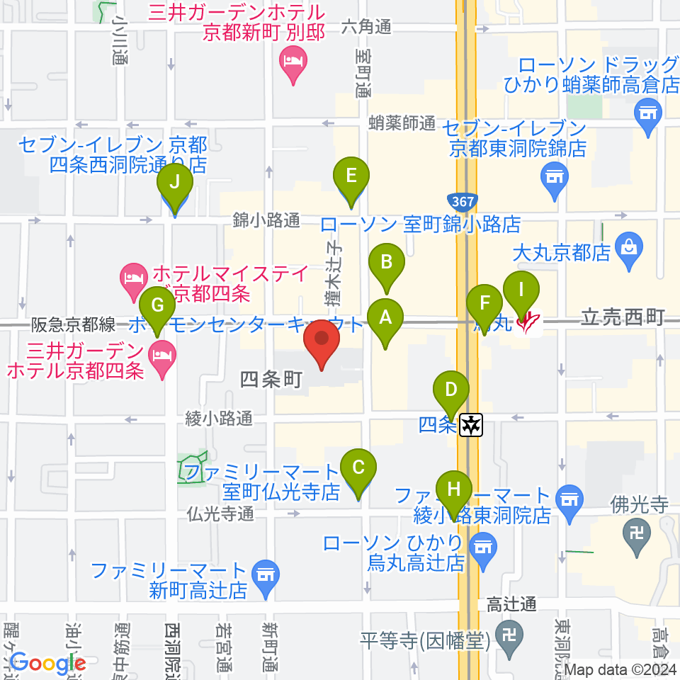 洗心館こころホール周辺のコンビニエンスストア一覧地図