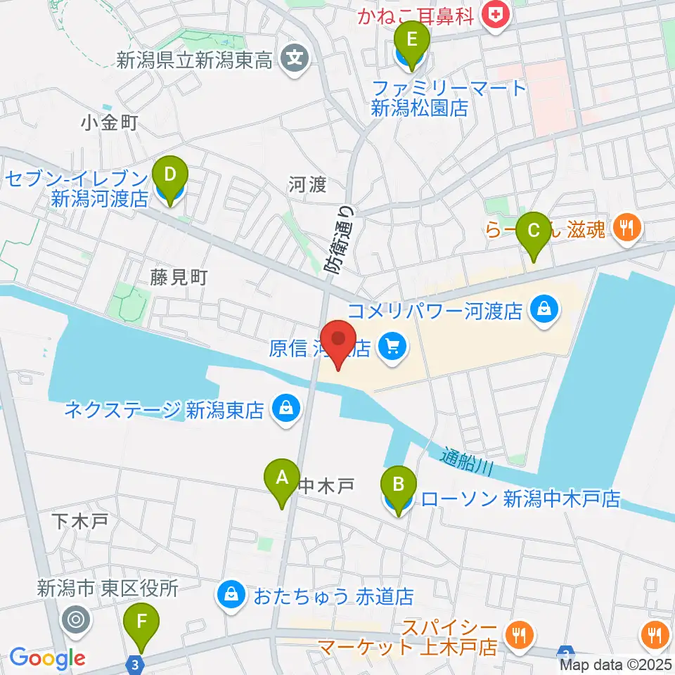 河渡総合センター ヤマハミュージック周辺のコンビニエンスストア一覧地図