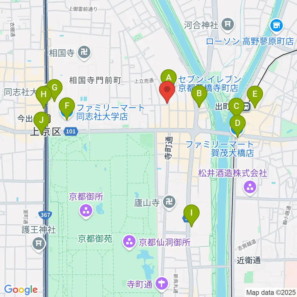 イチイヒロキ Violin Shop周辺のコンビニエンスストア一覧地図