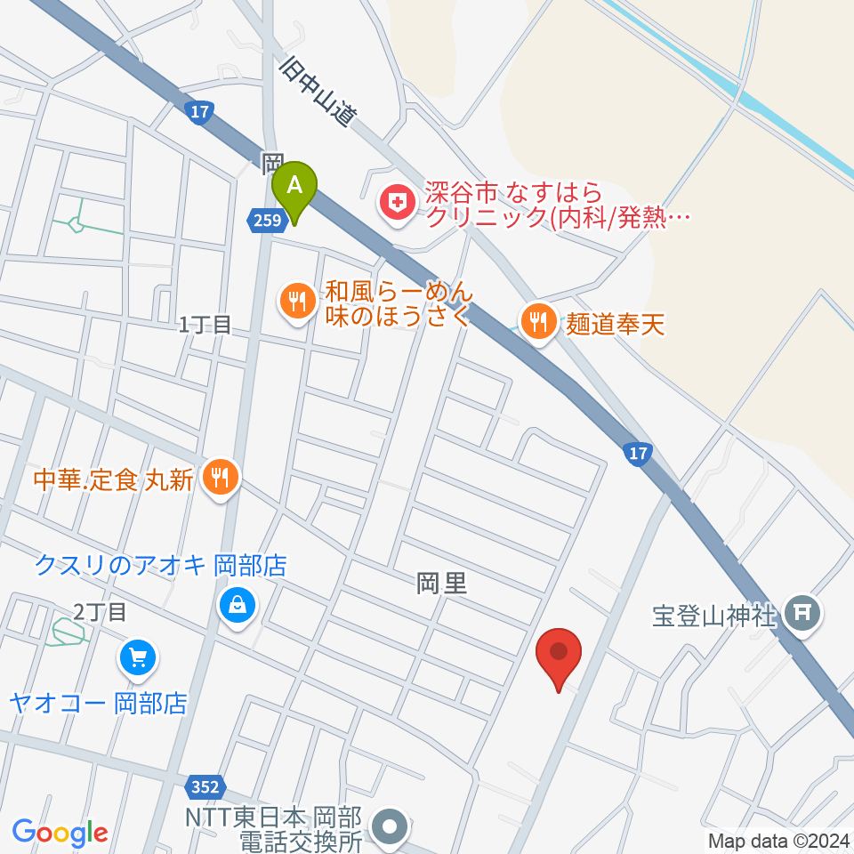 深谷みらい総合センター ヤマハミュージック周辺のコンビニエンスストア一覧地図