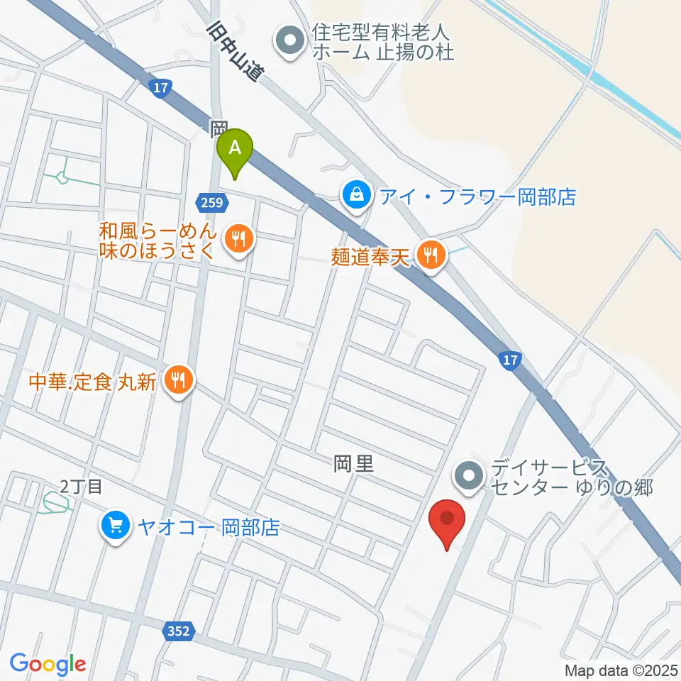 深谷みらい総合センター ヤマハミュージック周辺のコンビニエンスストア一覧地図